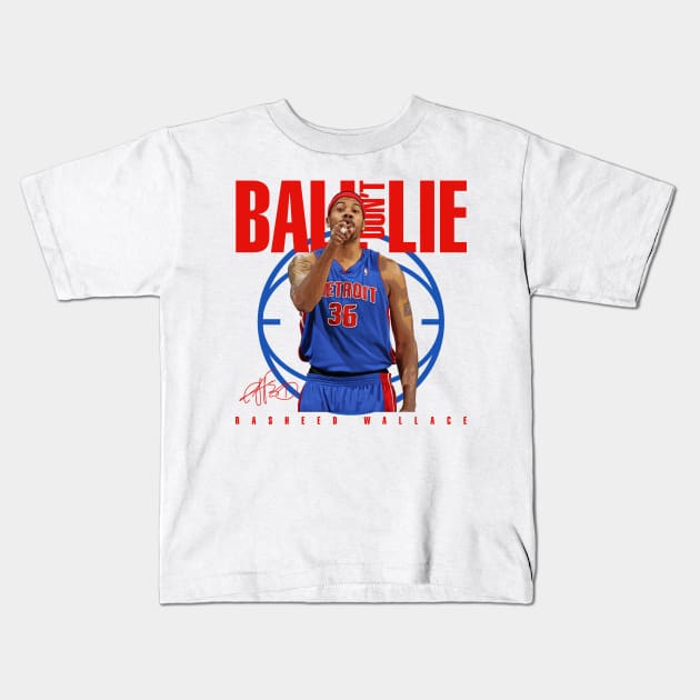 Rasheed Wallace Kids T-Shirt by Juantamad